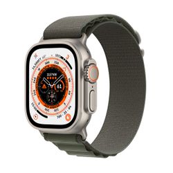 Apple Watch Ultra GPS + Cellular 49mm Titanium Case with Green Alpine Loop Large