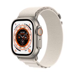 Apple Watch Ultra GPS + Cellular 49mm Titanium Case with Starlight Alpine Loop Large