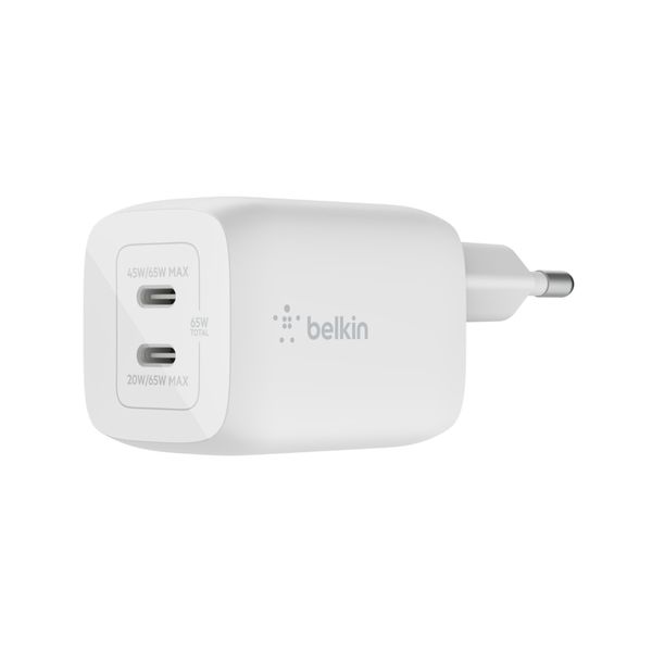 Belkin Belkin Dual 65W USB-C 5A με USB-C 2m Αντάπτορας Φόρτισης