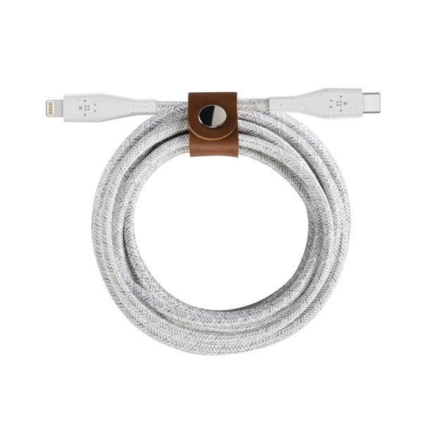 Belkin Belkin Lightning σε USB-C with Strap 1.2m Λευκό Καλώδιο