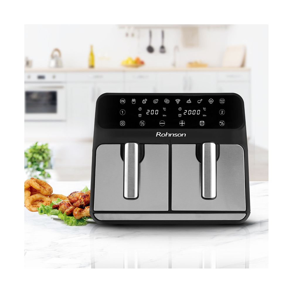 rohnson-air-fryer-r-2842-dual-basket