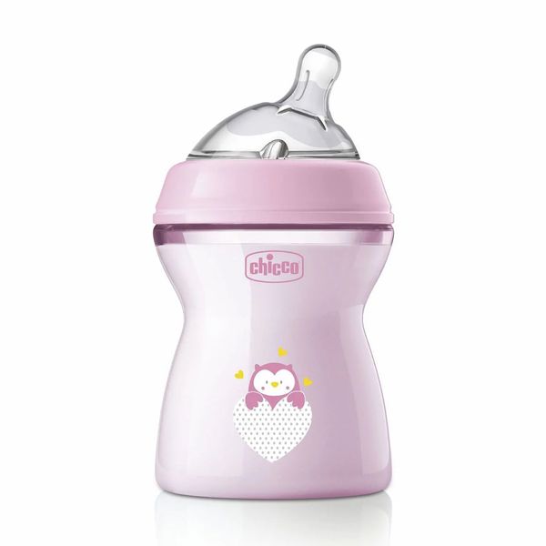Chicco Chicco Natural Feeling 250ml Ροζ Μπιμπερό Πλαστικό
