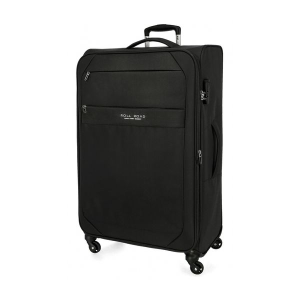 Roll Road Royce Μεγάλη expandable Soft 76x48x29cm Black Βαλίτσα Ταξιδίου