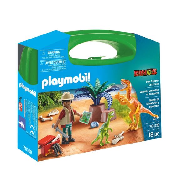 PLAYMOBIL® Family Fun Βαλιτσάκια Maxi Εξερευνητής & Δεινόσαυροι 70108 Παιχνίδι