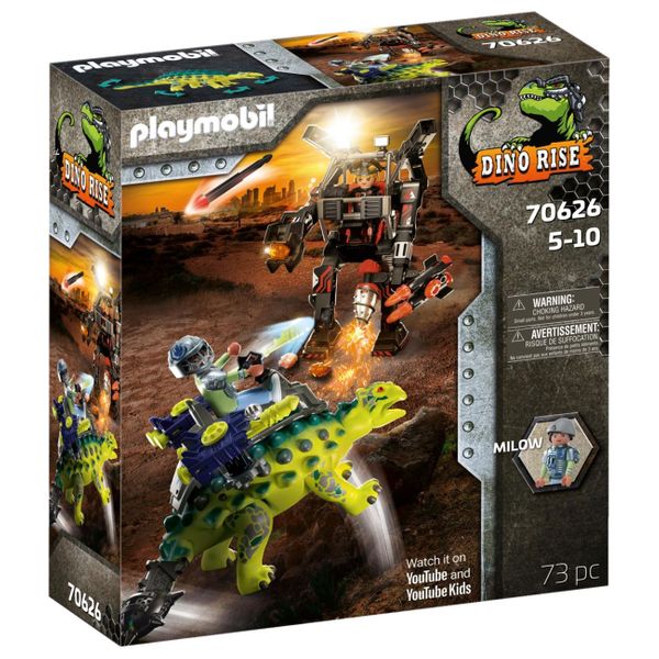 PLAYMOBIL® Dino Rise Αγκυλόσαυρος με Μαχητή εναντίον Ρομπότ 70626 Παιχνίδι