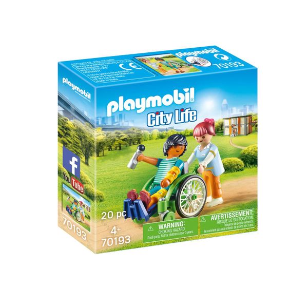 PLAYMOBIL® City Life Ασθενής σε Αναπηρικό Καροτσάκι 70193 Παιχνίδι