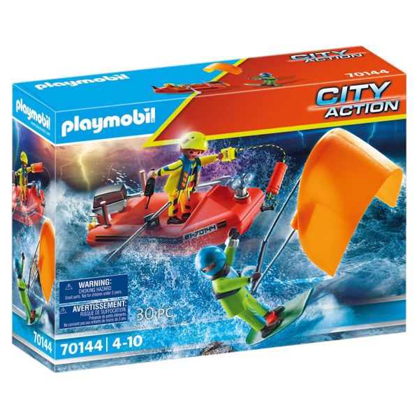 PLAYMOBIL® City Action Επιχείρηση Διάσωσης Kitesurfer με Ταχύπλοο 70144 Παιχνίδι
