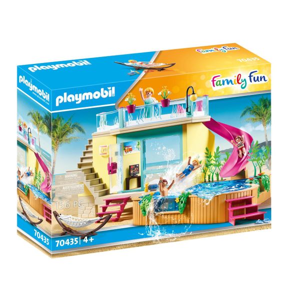 PLAYMOBIL® Family Fun Μπανγκαλόου με Πισίνα 70435 Παιχνίδι