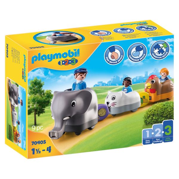 PLAYMOBIL® 1-2-3 Τρενάκι με Βαγόνια Ζωάκια 70405 Παιχνίδι