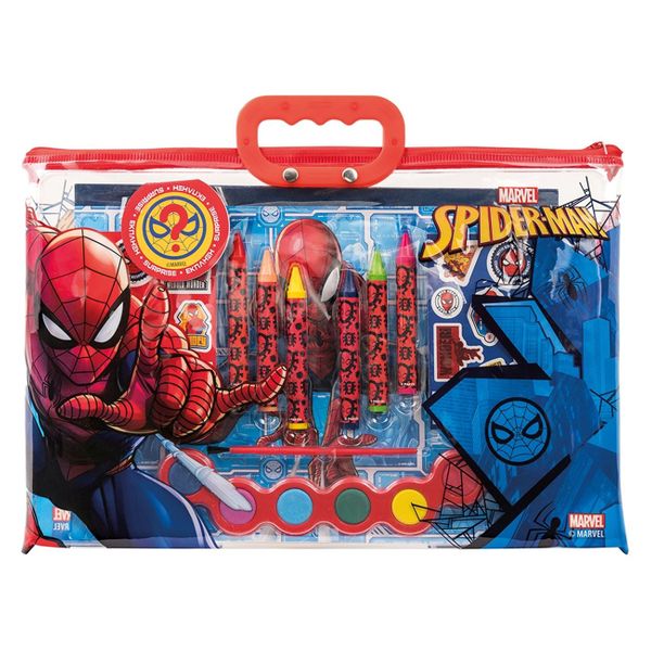 Διάφανη Τσάντα Spiderman 68003 Σετ Ζωγραφικής