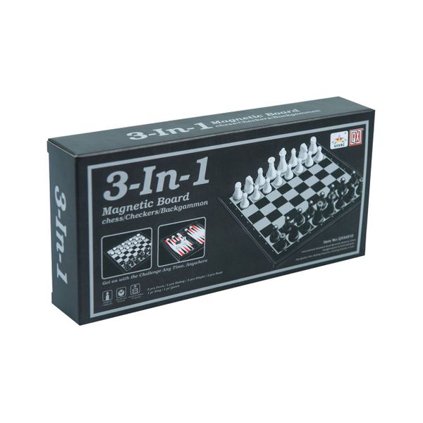 OEM Σετ 3 σε 1 Μαγνητικό Σκάκι Τάβλι & Ντάμα QX54810 Επιτραπέζιο