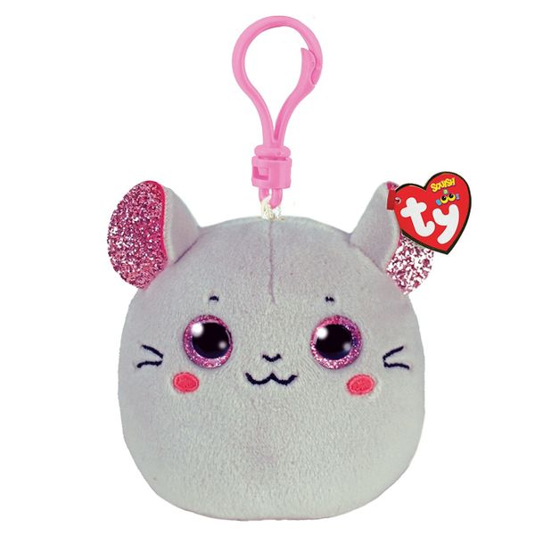 TY Squishy Beanies Ποντικάκι Γκρι 7-39570 Κλιπ