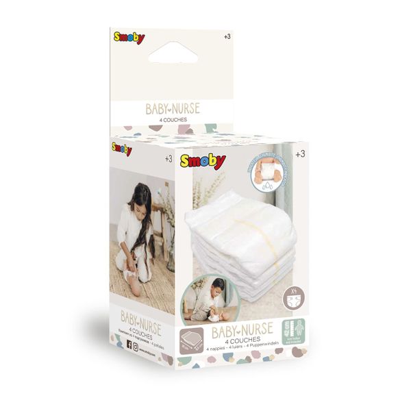Smoby Baby Nurse Σετ 4 Πάνες 220365 Αξεσουάρ