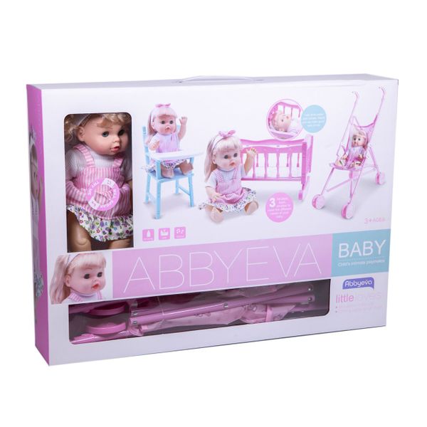 OEM Σετ Καροτσάκι & Κρεβατάκι Με Μωρό & Αξέσουάρ YL129-3 Παιχνίδι