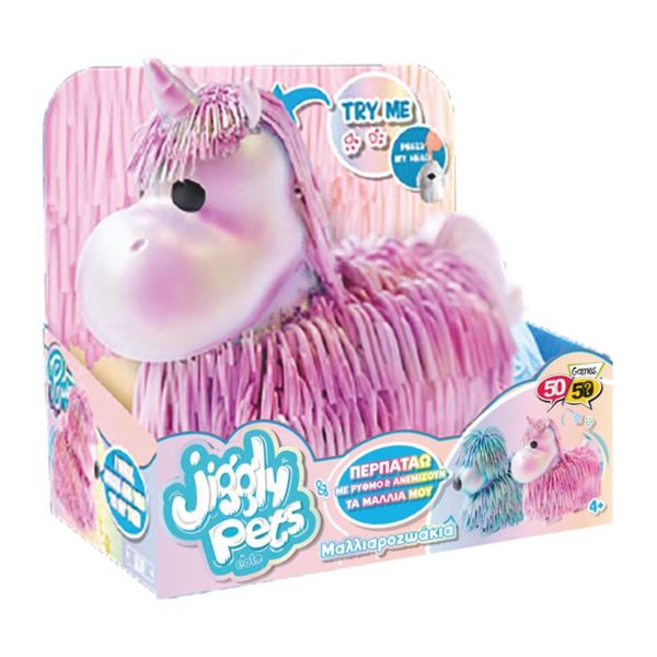 Jiggly Pets Jiggly Pets Μονόκερος Ροζ Περλέ JP002P Λούτρινο