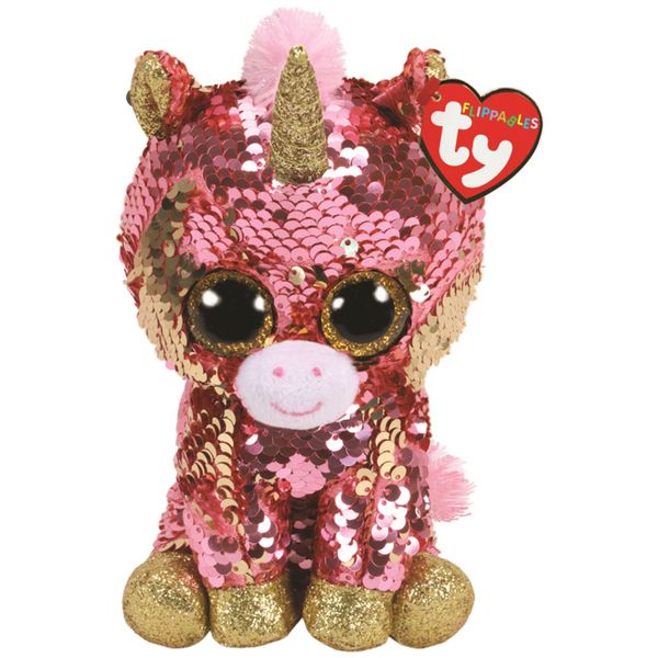 TY TY Χνουδωτό Sequin Μονόκερος Κοραλί 15 cm 1607-36670 Παιχνίδι