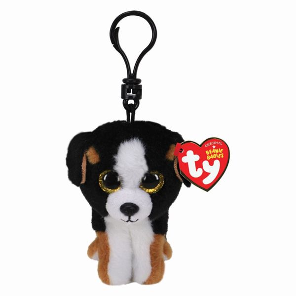 TY Χνουδωτό Σκύλος Άσπρος - Καφέ 8.5 cm 1607-35239 Κλιπ