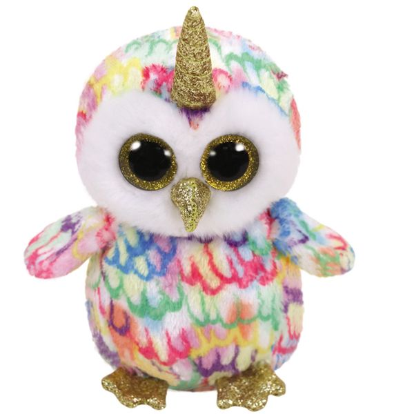 TY Χνουδωτό Κουκουβάγια Πολύχρωμη Κερατοειδής Παιχνίδι