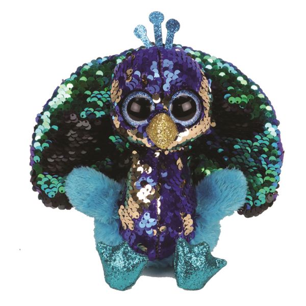 TY Χνουδωτό Sequin Παγώνι 15 cm 1607-36349 Παιχνίδι