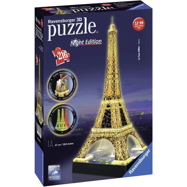Ravensburger Ravensburger 3D Ο Πύργος Άιφελ-Νυχτερινή 12579 Παζλ
