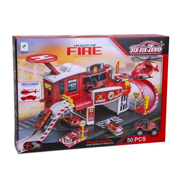 OEM OEM Γκαράζ Πυροσβεστική Με Οχήματα & Ελικόπτερο A5