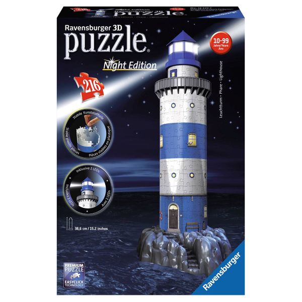Ravensburger Ravensburger 3D Night Ed. 216 Τεμ .Φάρος 12577 Παζλ