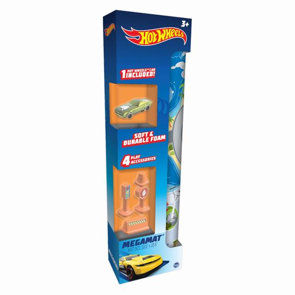 Hot Wheels Megamat Deluxe Αφρώδες Χαλάκι με Όχημα Παζλ