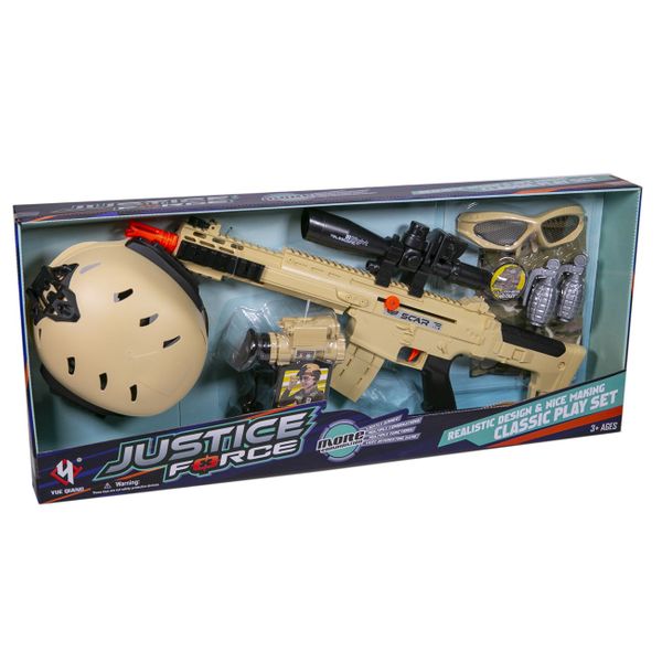 Σετ Αστυνομικού Swat με Κράνος & Πολυβόλο D019 Αξεσουάρ Δράσης