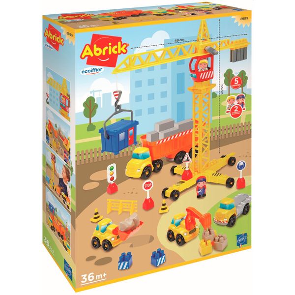 Ecoiffier Εργοτάξιο Με Γερανό 80 Τεμάχια Τουβλάκια