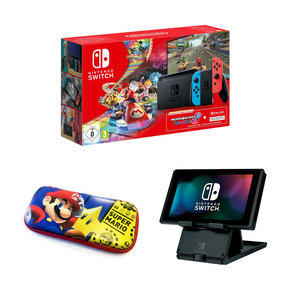 Nintendo Switch Red & Blue & Mario Kart 8 Deluxe & 3 Months Online