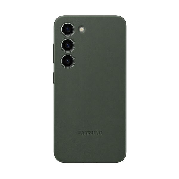 Samsung Galaxy S23 Leather Cover Green Θήκη Κινητού