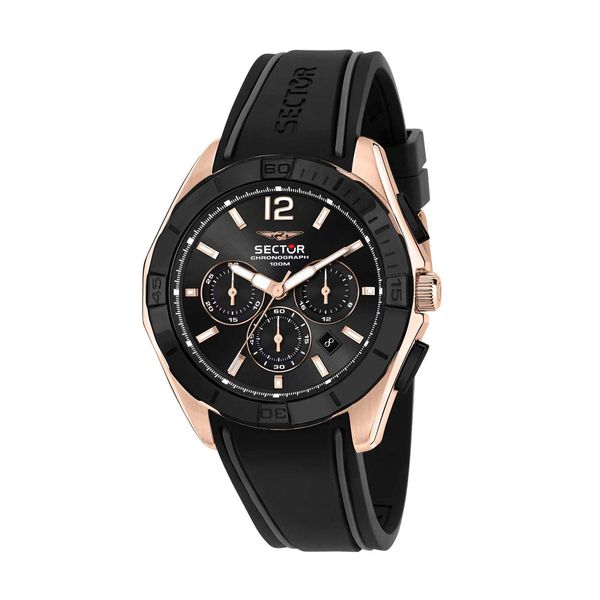 Sector Sector 790 Chronograph Black Silicone Strap Ρολόι Χειρός