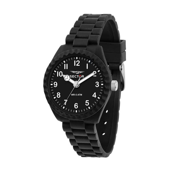 Sector Sector Diver Black Silicone Strap Ρολόι Χειρός
