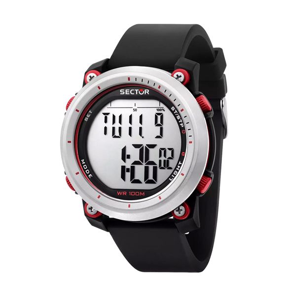 Sector Sector EX-38 Chronograph Black Silicone Strap Ρολόι Χειρός