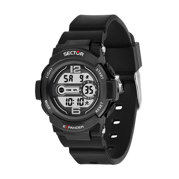 Sector Expander-16 Dual Time Chronograph Black Plastic Strap Ρολόι Χειρός