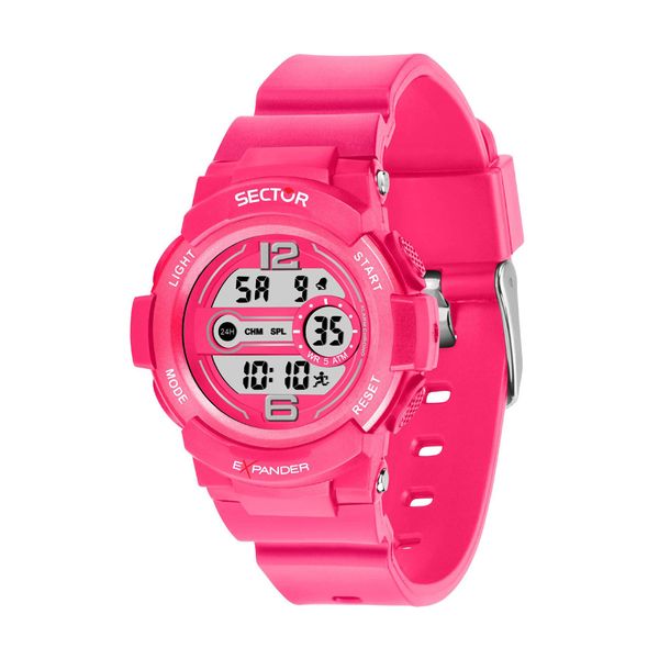 Sector Expander-16 Dual Time Chronograph Fuchsia Plastic Strap Ρολόι Χειρός