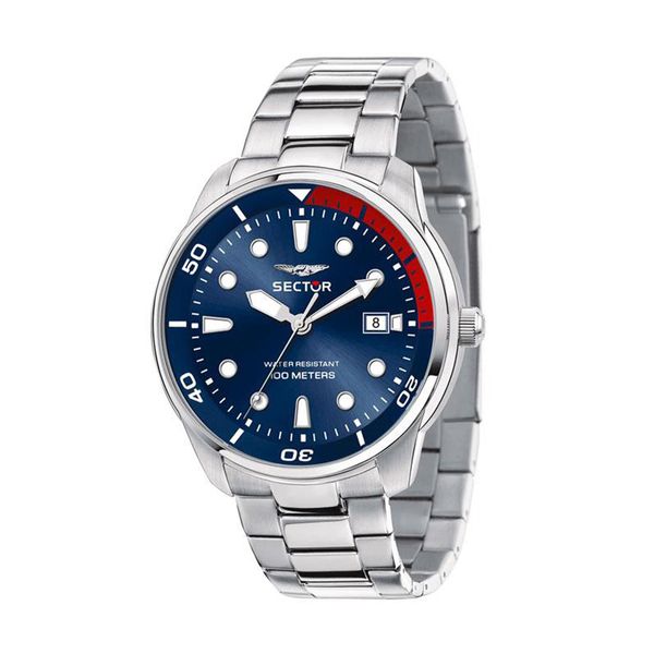 Sector Oversize Silver Stainless Steel Bracelet Ρολόι Χειρός