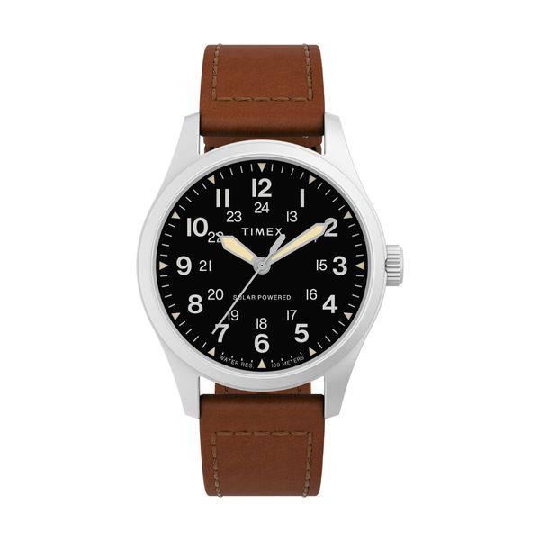 Timex Expedition North Solar Brown Leather Strap Ρολόι Χειρός