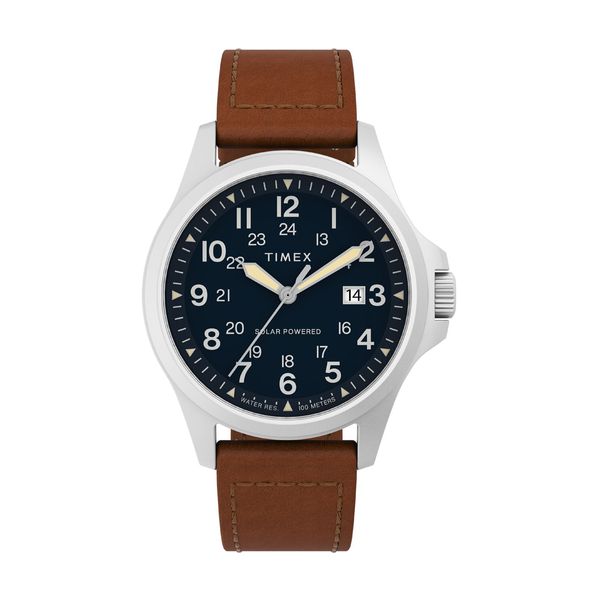 Timex Expedition North Solar Brown Leather Strap Ρολόι Χειρός
