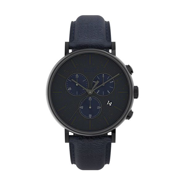 Timex Fairfield Chronograph Blue Leather Strap Ρολόι Χειρός