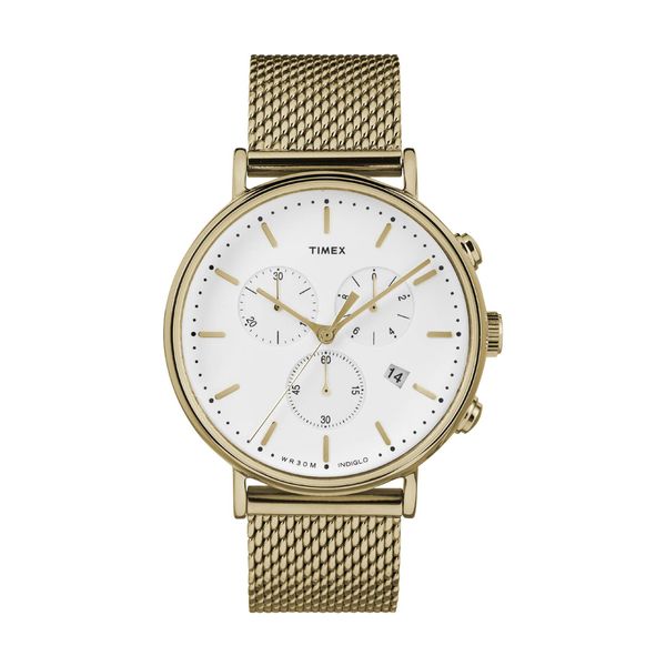 Timex The Fairfield Chronograph Gold Stainless Steel Bracelet Ρολόι Χειρός