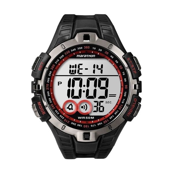 Timex Marathon Chronograph Black Rubber Strap Ρολόι Χειρός