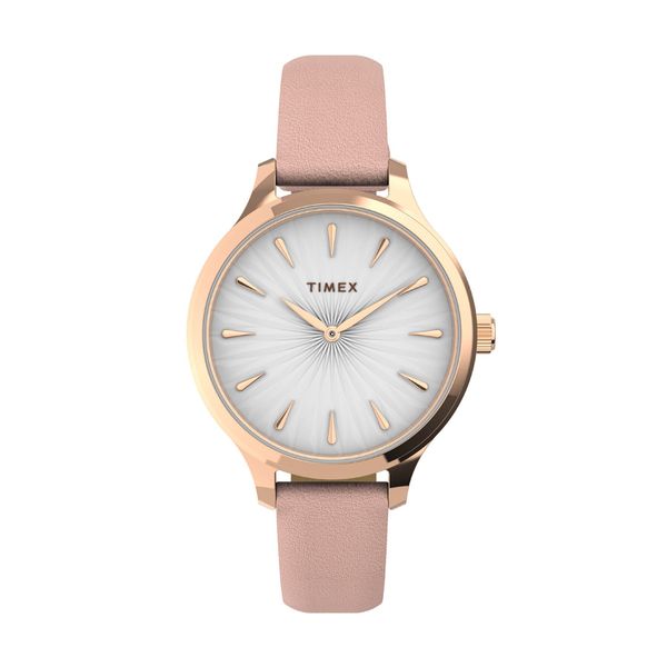 Timex Peyton Pink Leather Strap Ρολόι Χειρός