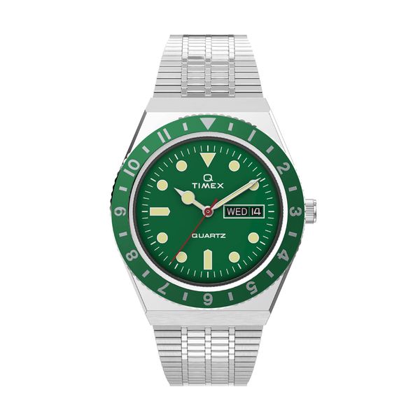 Timex Q Diver Silver Stainless Steel Bracelet Ρολόι Χειρός