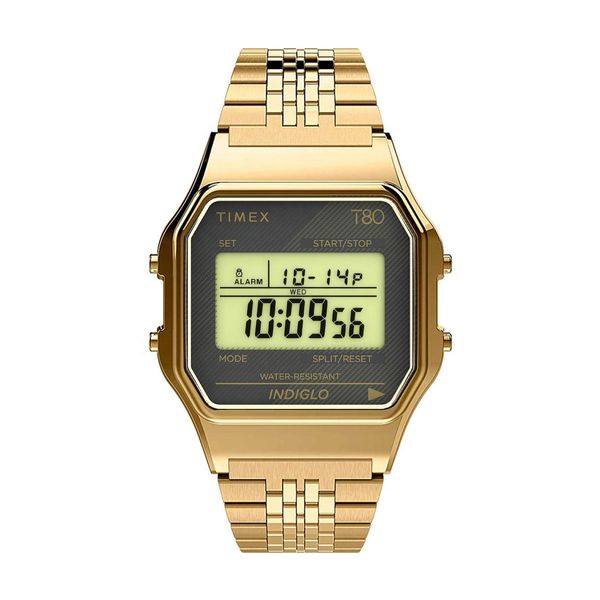Timex T80 Chronograph Gold Stainless Steel Bracelet Ρολόι Χειρός