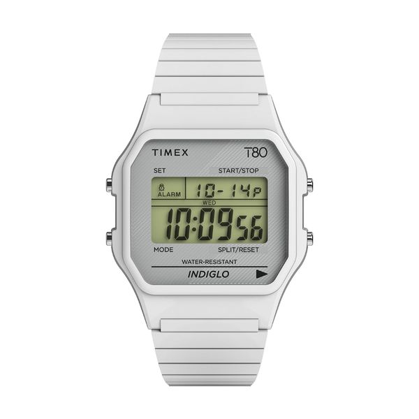Timex T80 Chronograph White Stainless Steel Bracelet Ρολόι Χειρός