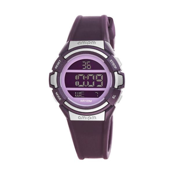 AM:PM AM:PM Digital Chronograph Purple Silicone Strap Ρολόι Χειρός