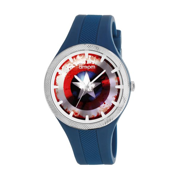 AM:PM AM:PM Marvel Captain American Blue Silicone Strap Ρολόι Χειρός