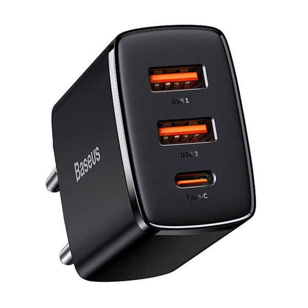 Baseus Baseus Compact 2 USB & Type-C 30W Black Φορτιστής