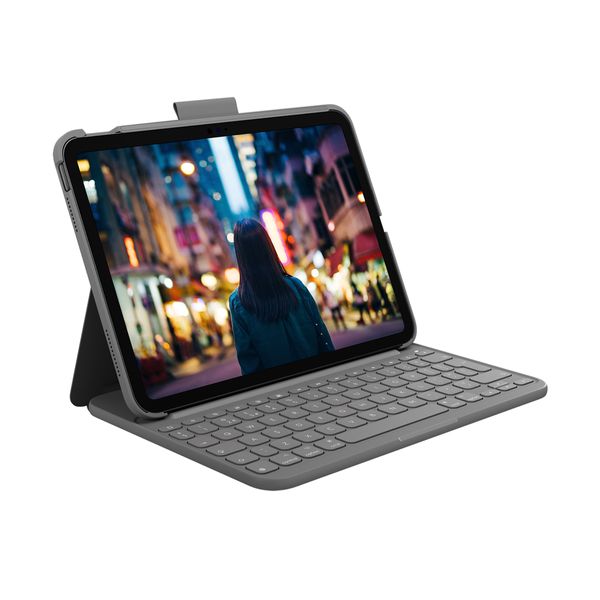 Logitech Slim Folio iPad 10th Gen Grey Θήκη Tablet με Πληκτρολόγιο